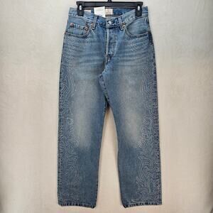 LEVI'S 501 X BEYONCE 90S STRAIGHT JEANS 26X30 WESTERN CRYSTAL NWT $150